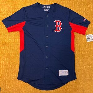 MLB Boston Red Sox Jersey Men's Medium TX3 Cool Sewn Logo Button Up Replica NEW